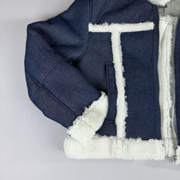 Urban Outfitters UO Roselyn Faux Shearling Jacket Women's XXL Blue White New - Picture 14 of 16